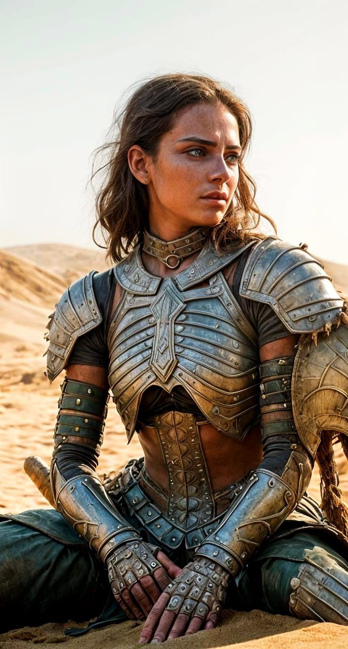 18th Century Warrior Woman in Sandstorm