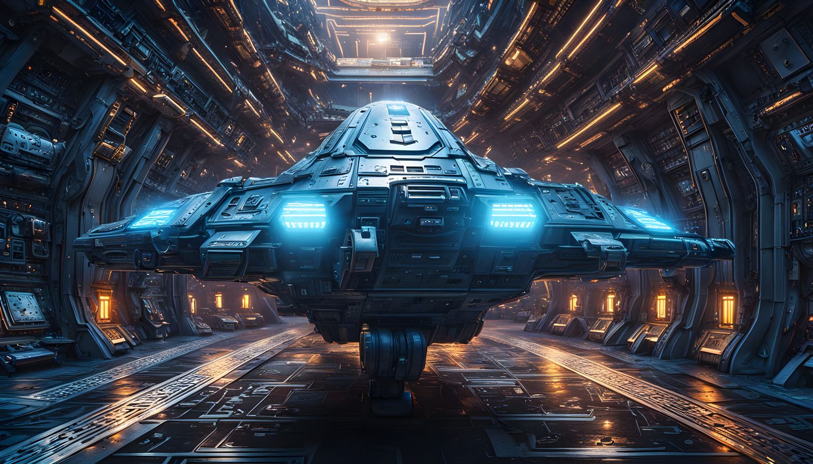 Hyperrealistic Spaceship in Moody, Atmospheric HDR