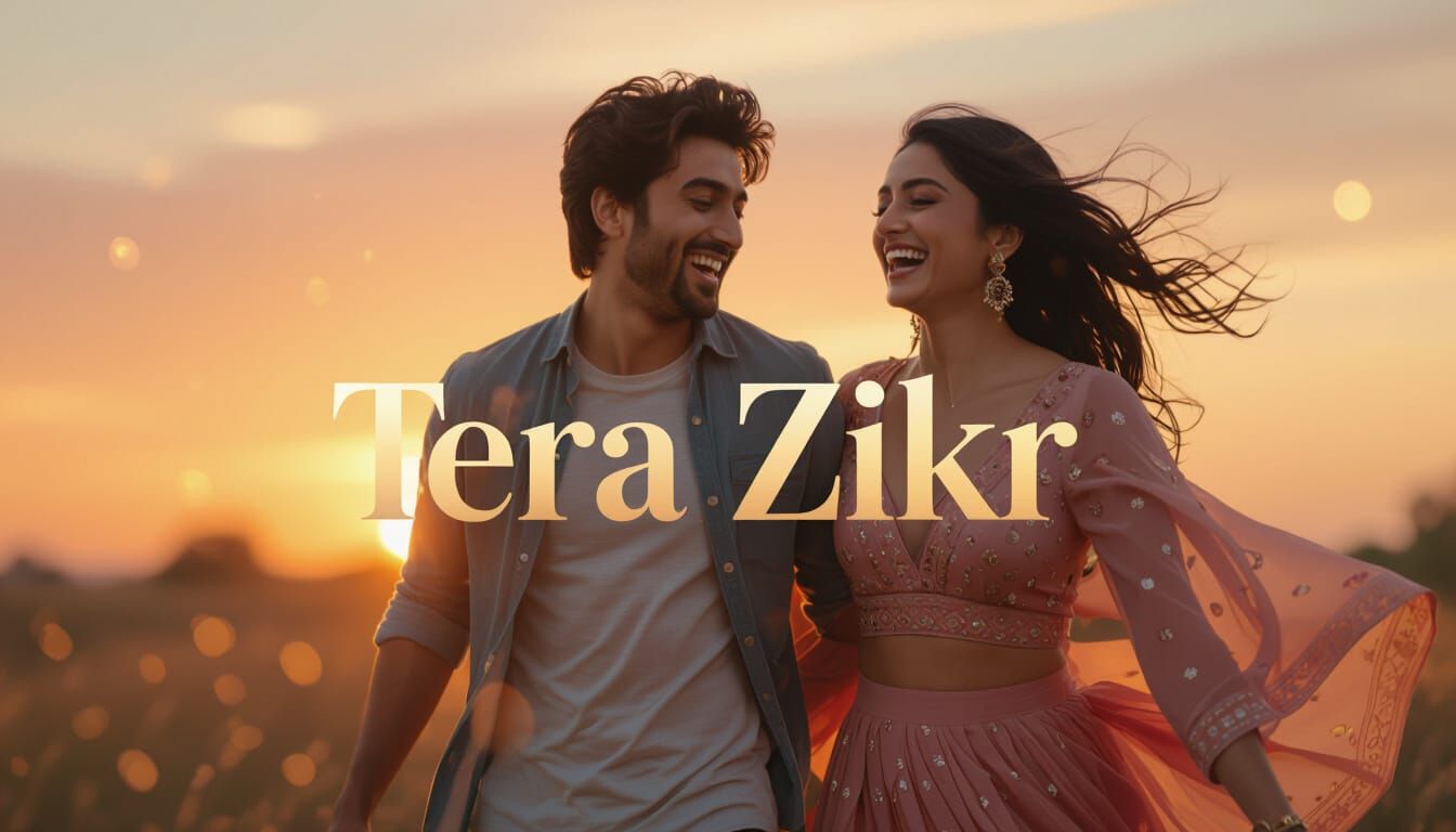 Romantic Couple Laughing in Golden Sunset Cinematic Style