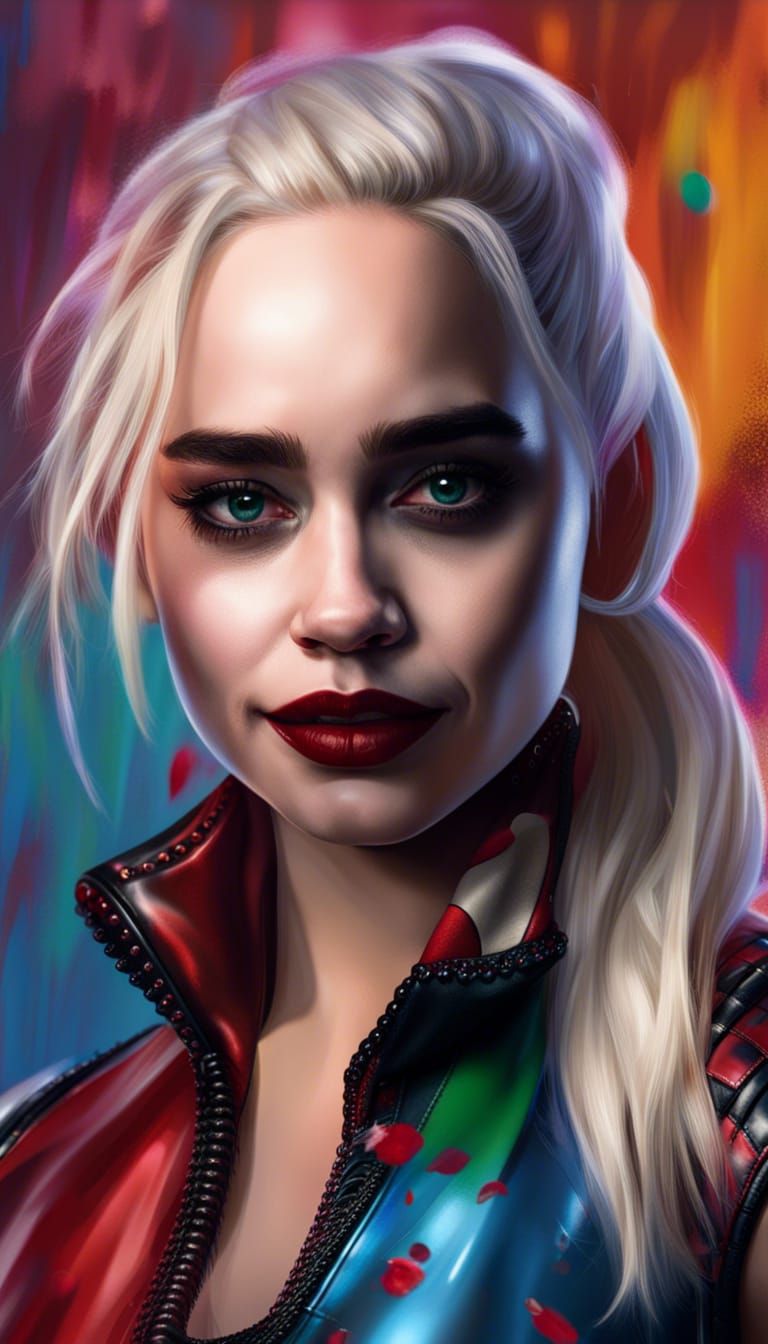 Emilia Clarke as Harley Quinn Portrait