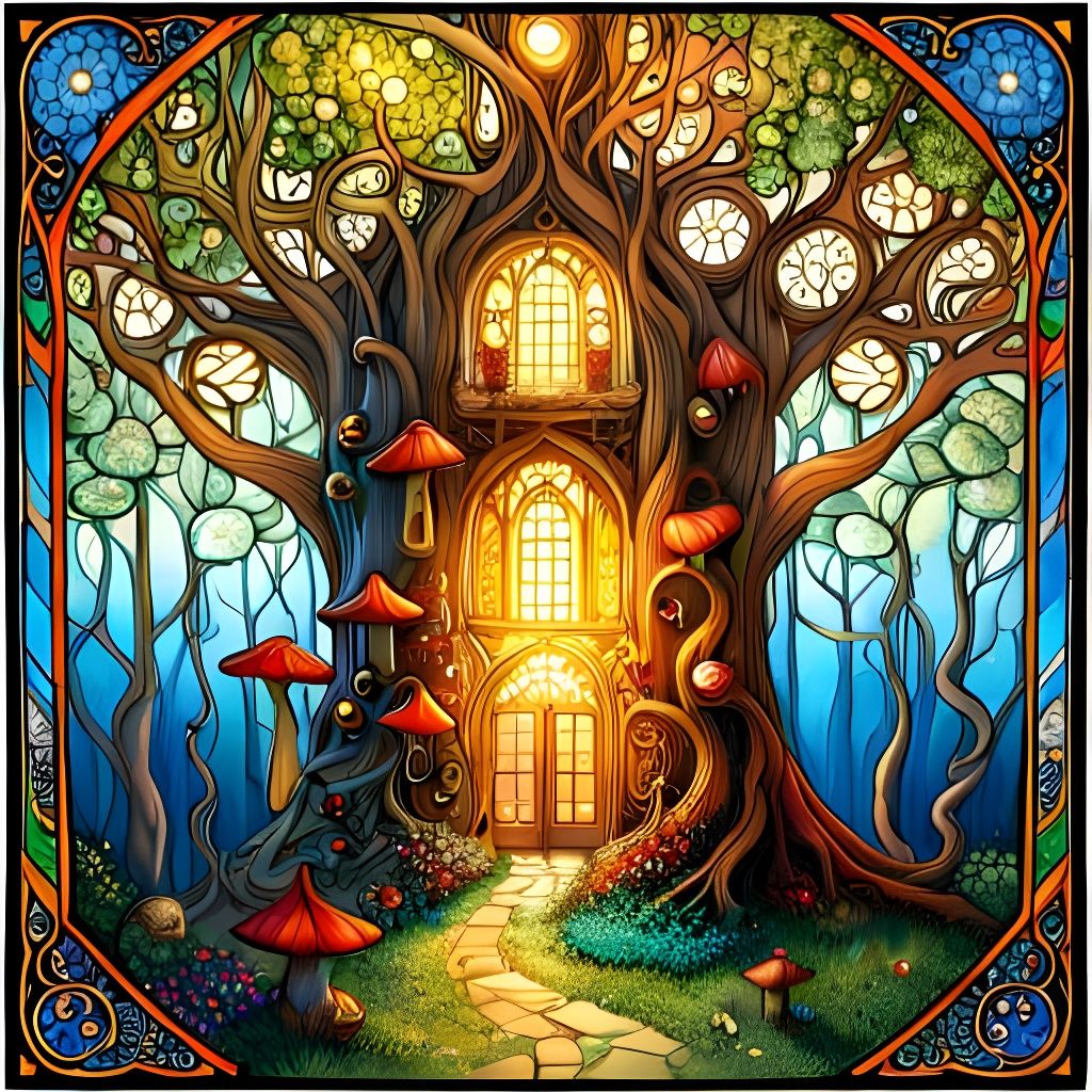 Enchanted Elvish Stairway to Fae Treehouse