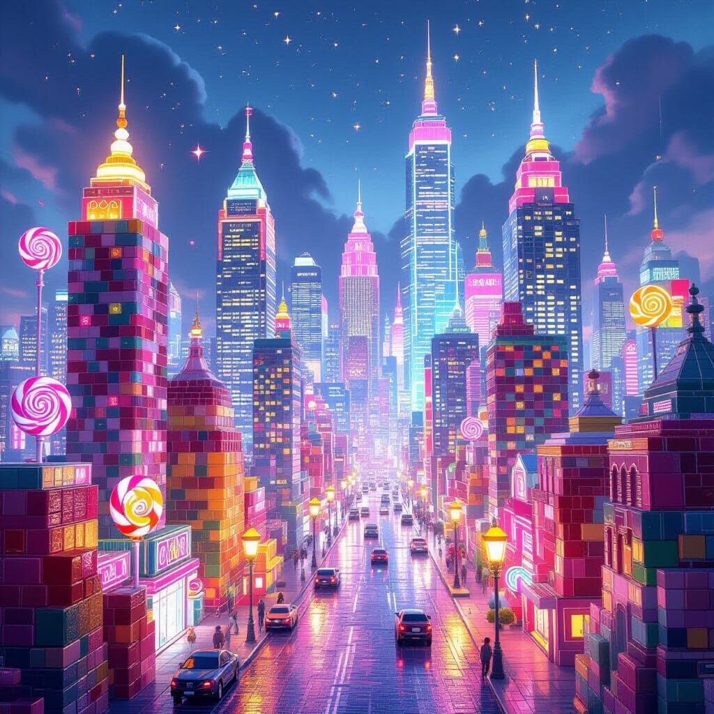 Candy Cityscape: Gummy Bricks & Sugar Glass