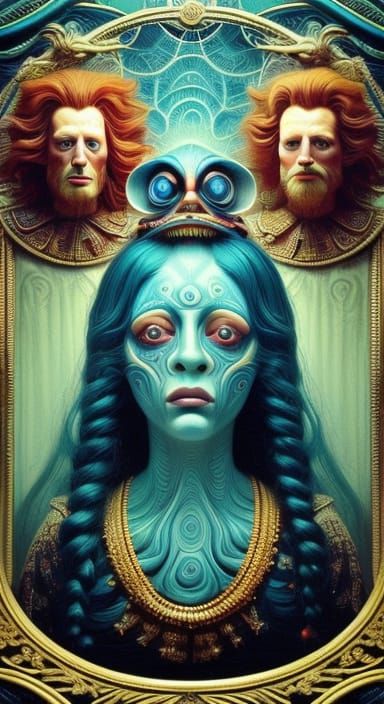 Surrealist Movie Poster with Whimsical Figures