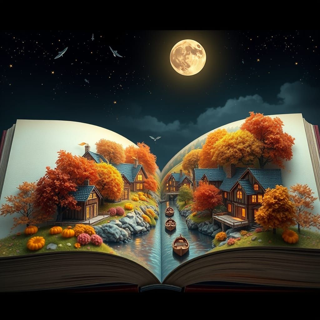 Autumn Landscape Book in Hyperrealism