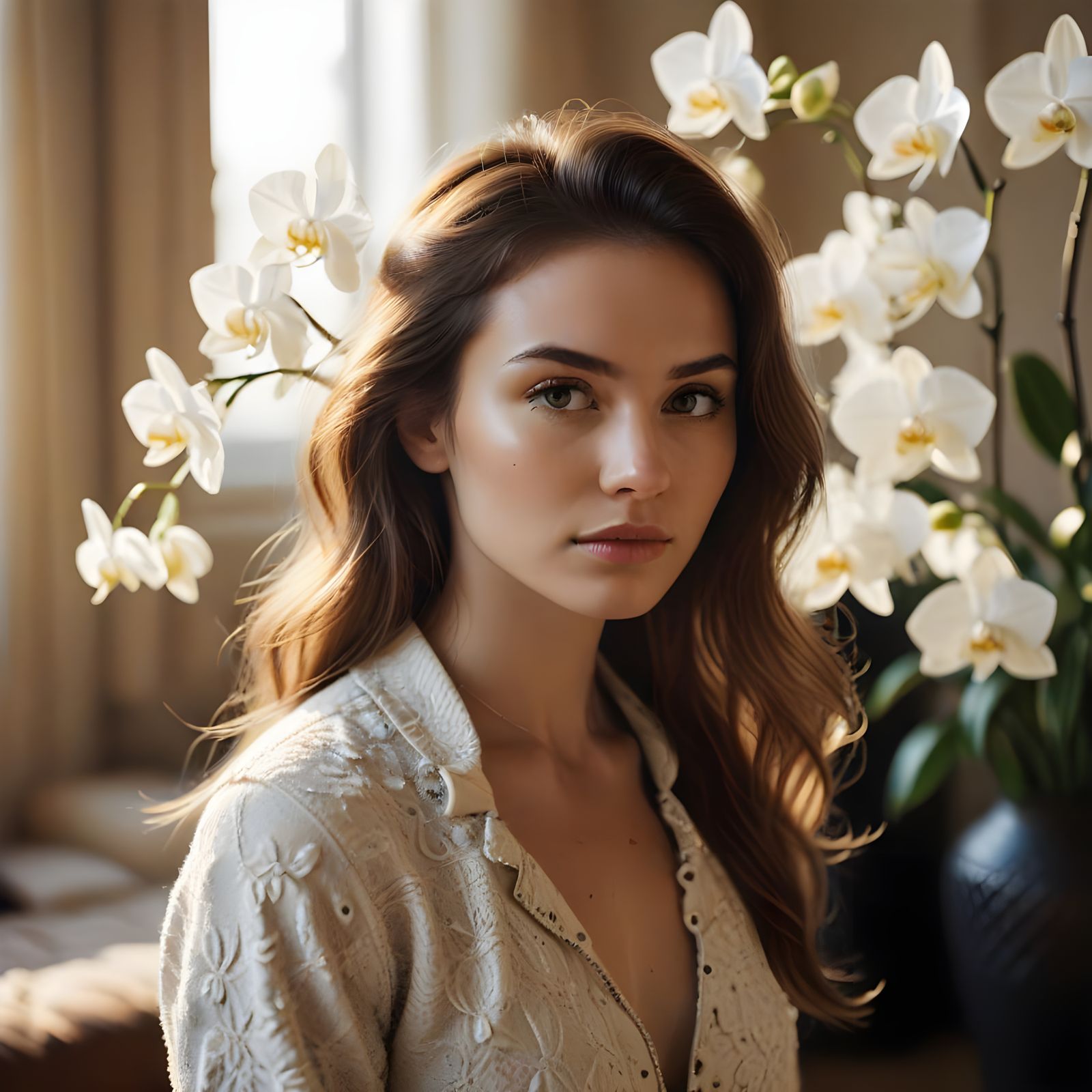 Confident Woman in Leopard Print and Leather