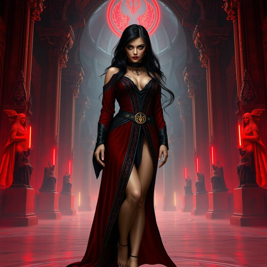 Surreal Dark Side Goddess in Ancient Sith Temple