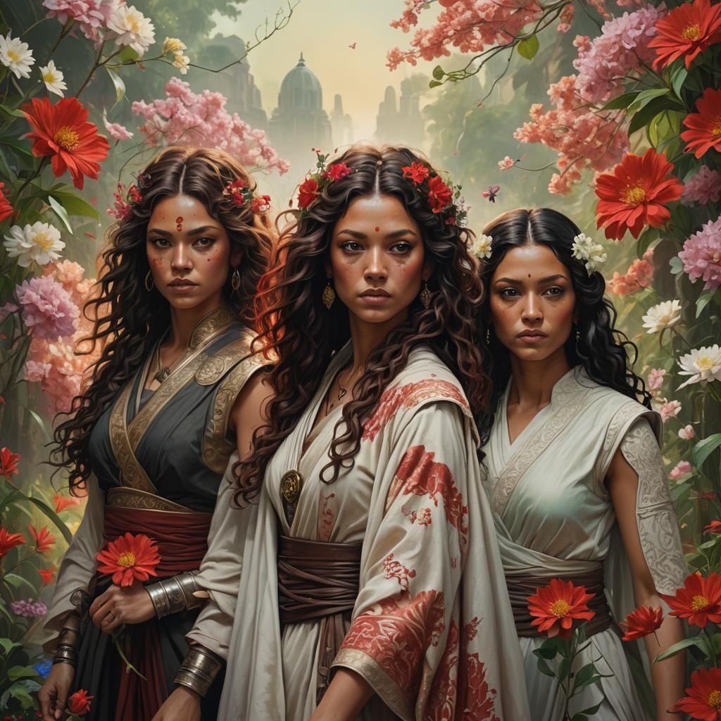 Three Jedi Women: Hyperrealistic Concept Art
