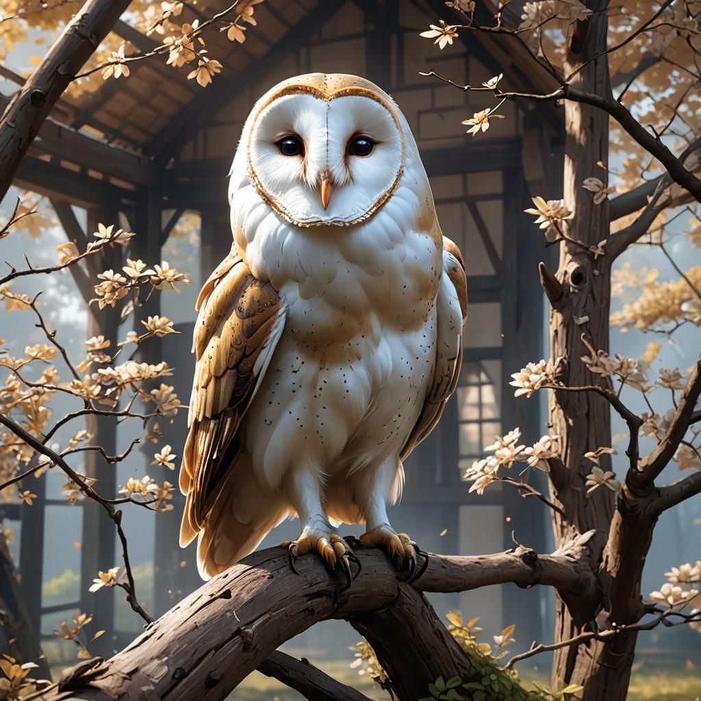 Anime Style Barn Owl in 3D