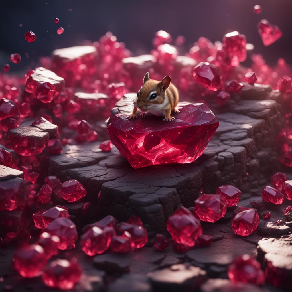 Ruby Gem and Chipmunk in Detailed Matte Painting