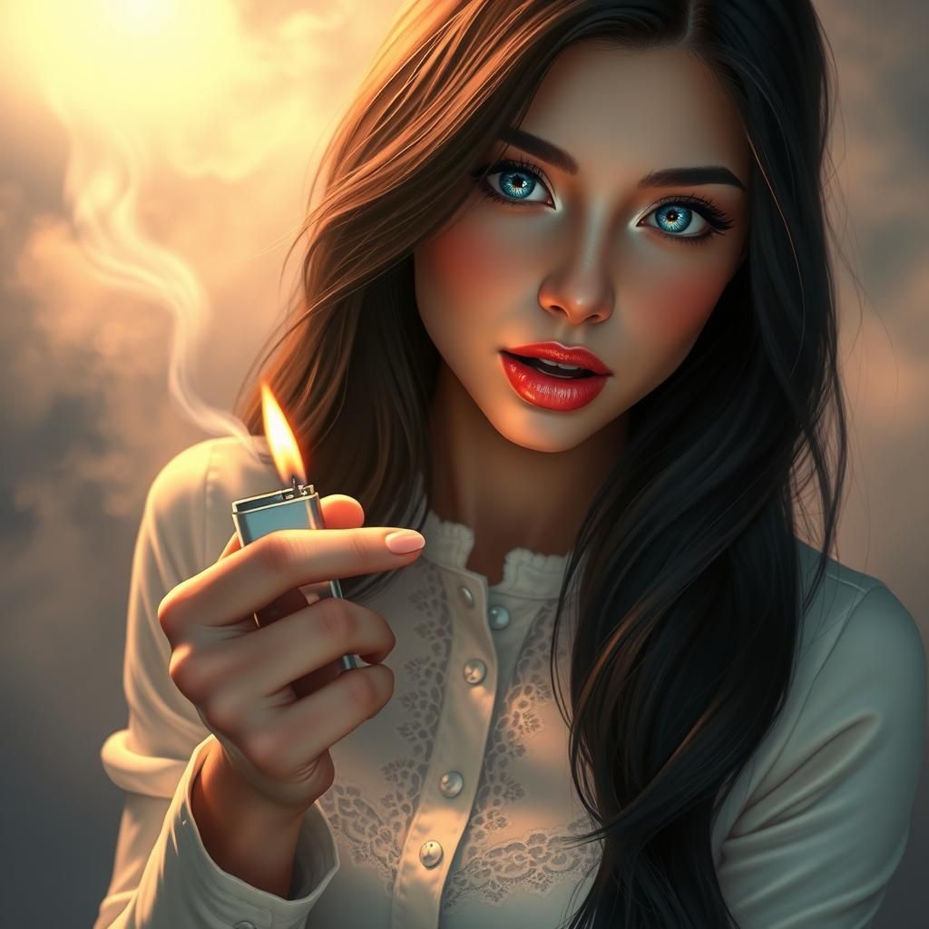 Ethereal Portrait of Jennifer Check in Digital Painting Styl...