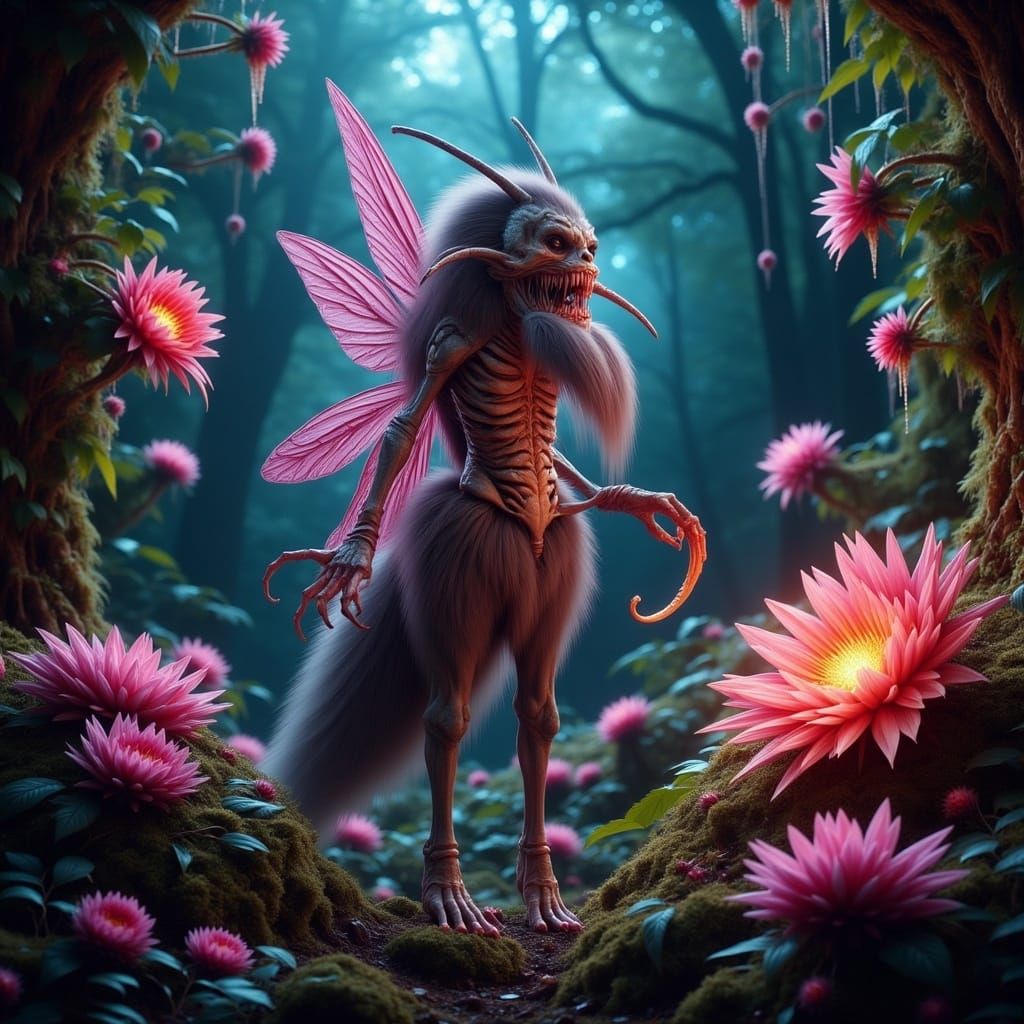 A Sinister Fairy Watches Over a Night Garden