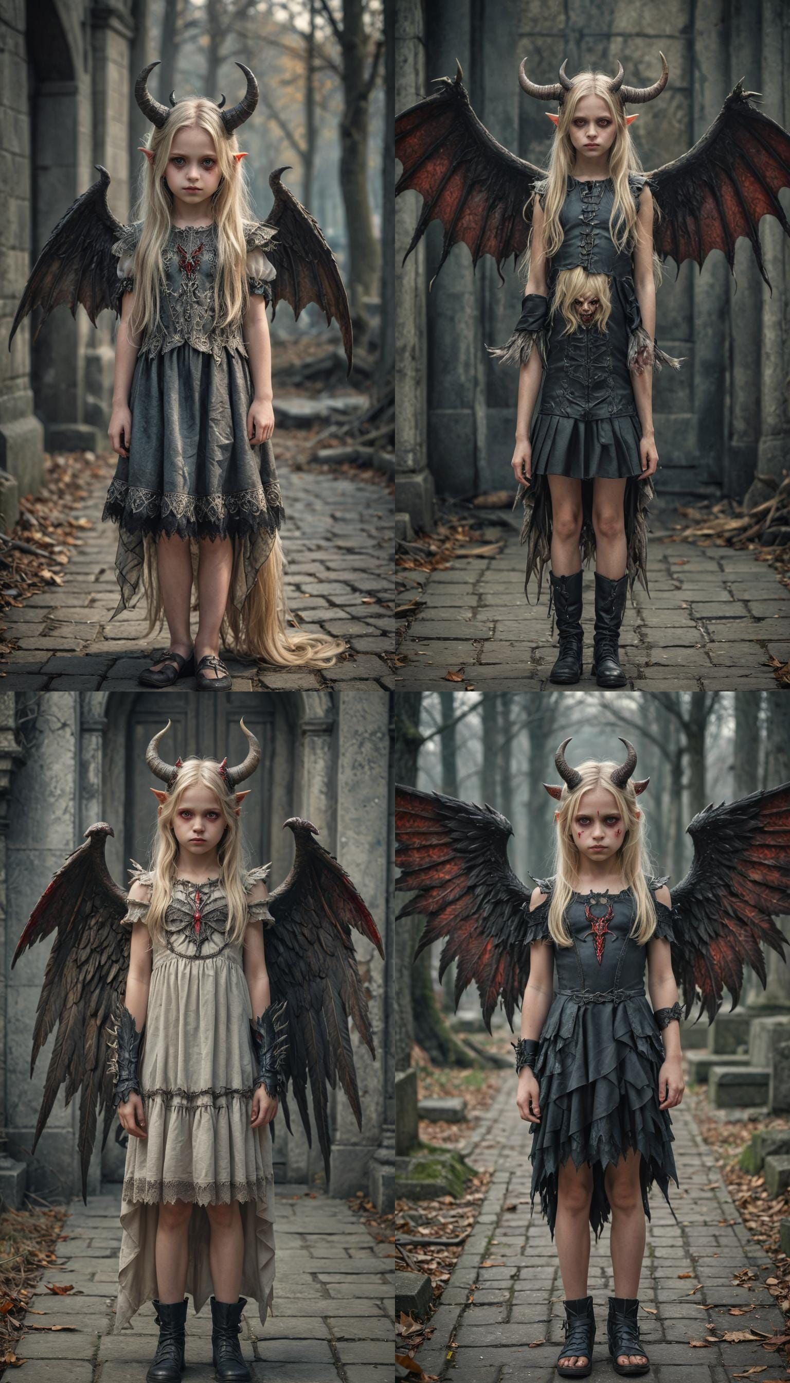 Hyperrealistic Image of a Demon Girl with Wings