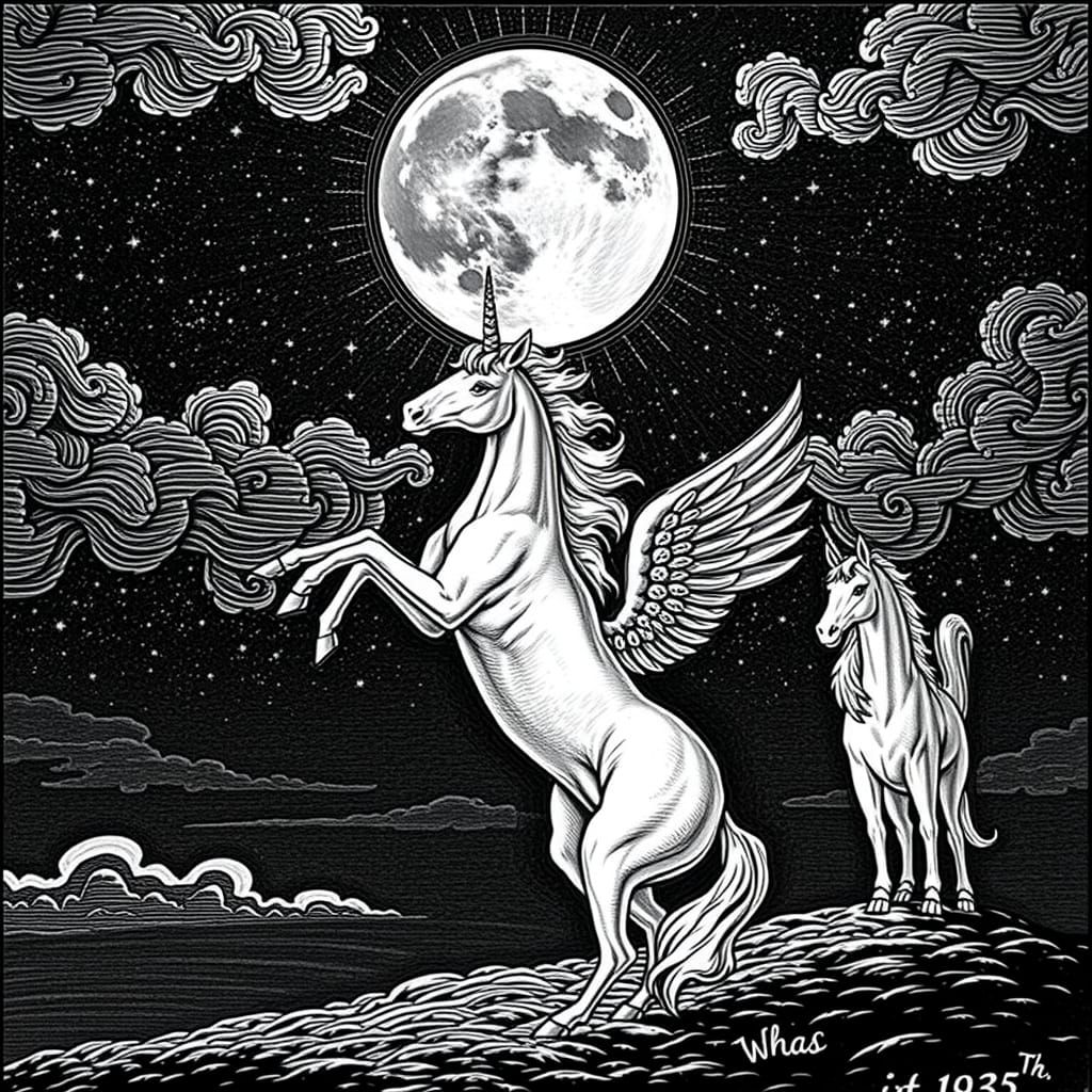 Unicorns under the Moon