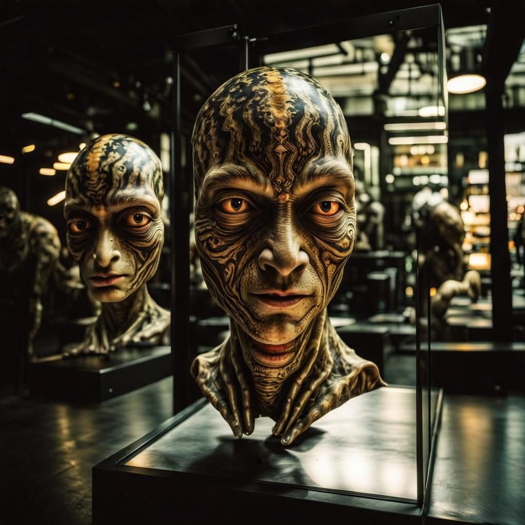 Photorealistic Aliens in Exotic Fashion, Detailed Photograph...