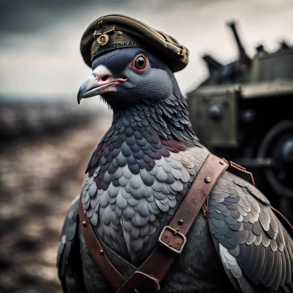 World War 1 Carrier Pigeon Portrait
