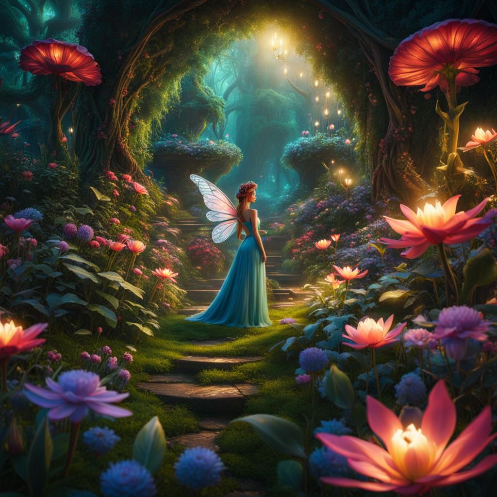 Fairy in her garden