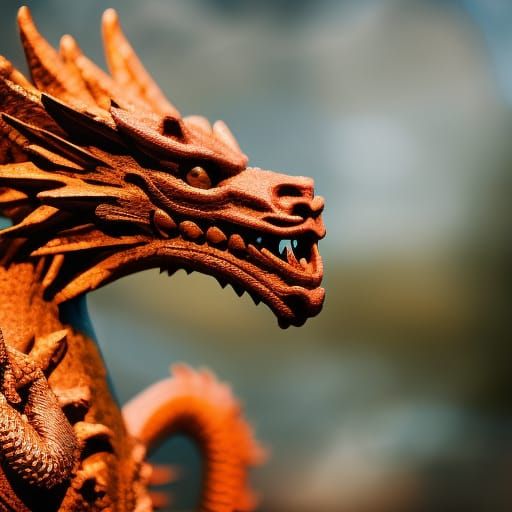 Feathered Dragon Portrait with Bokeh