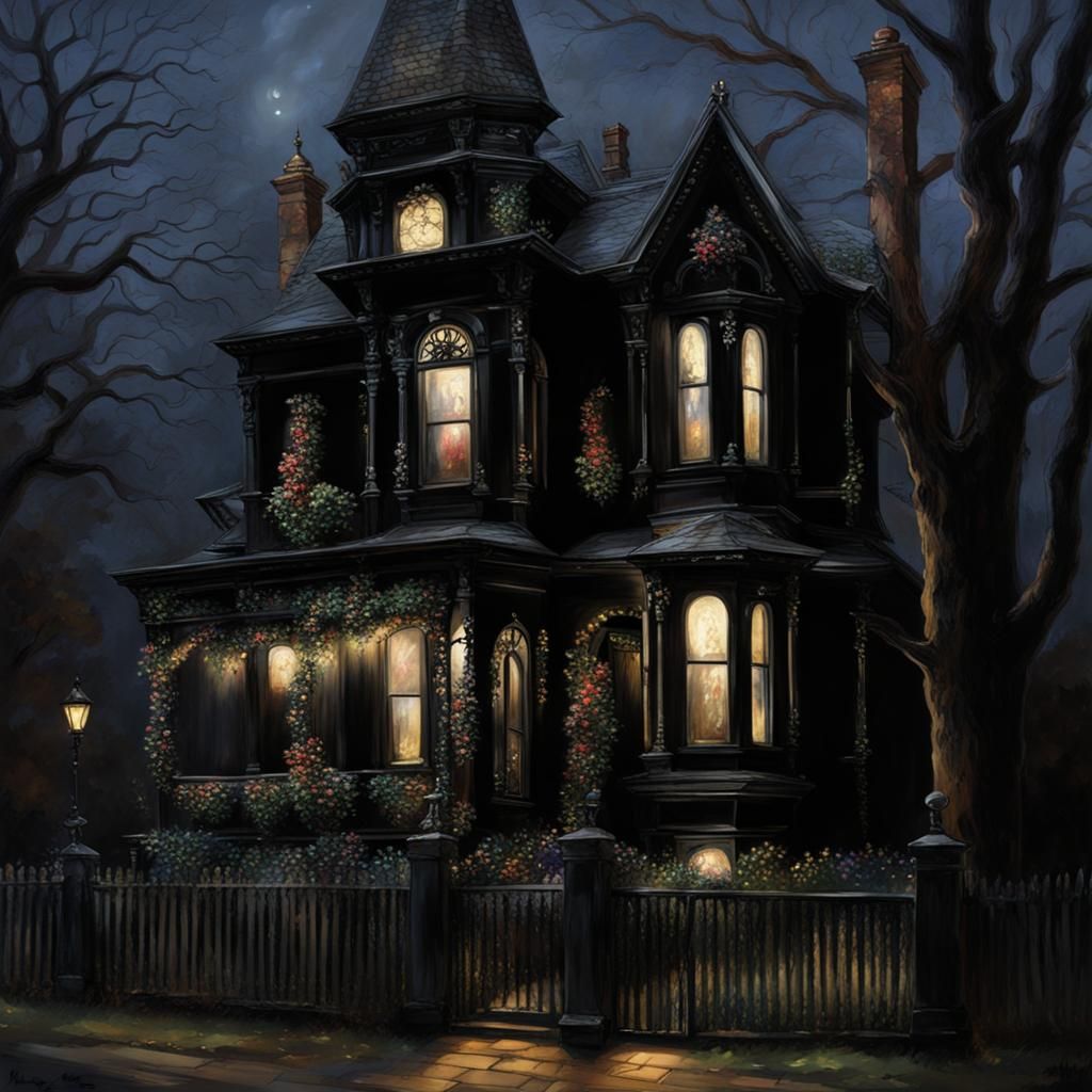Dark Victorian Scene with Dramatic Lighting
