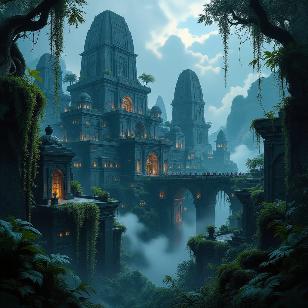 Rakatan City Overgrown on Jungle Planet