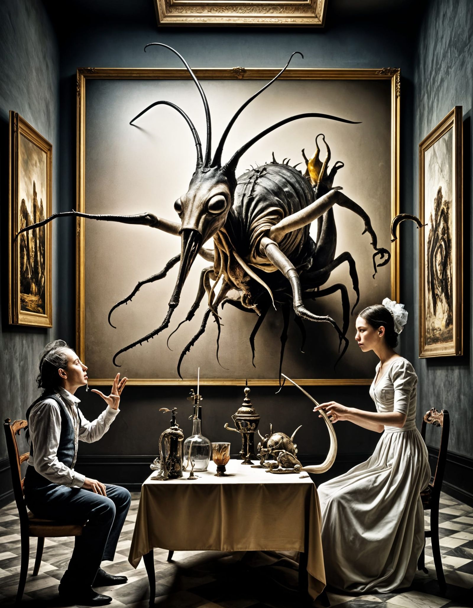 Abstract 17th Century Scene in Durer Vermeer Style