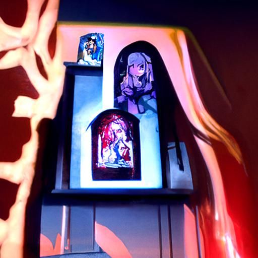 Carrie White's Prayer: Hyperrealistic Anime Shrine Scene