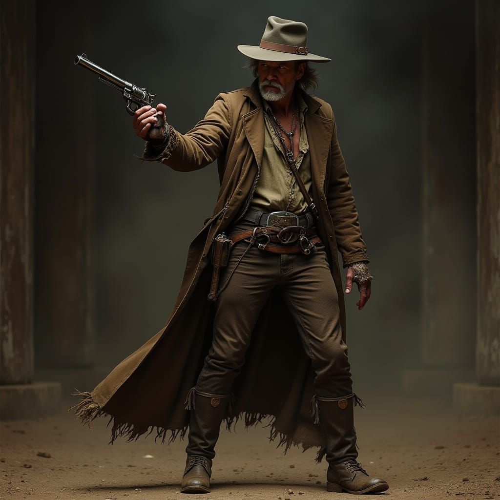 Gritty Gunslinger Horror Poster Art