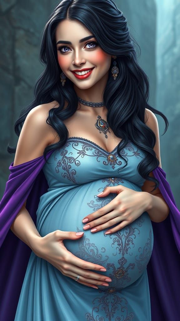 Ethereal Fantasy Queen in Regal Gown