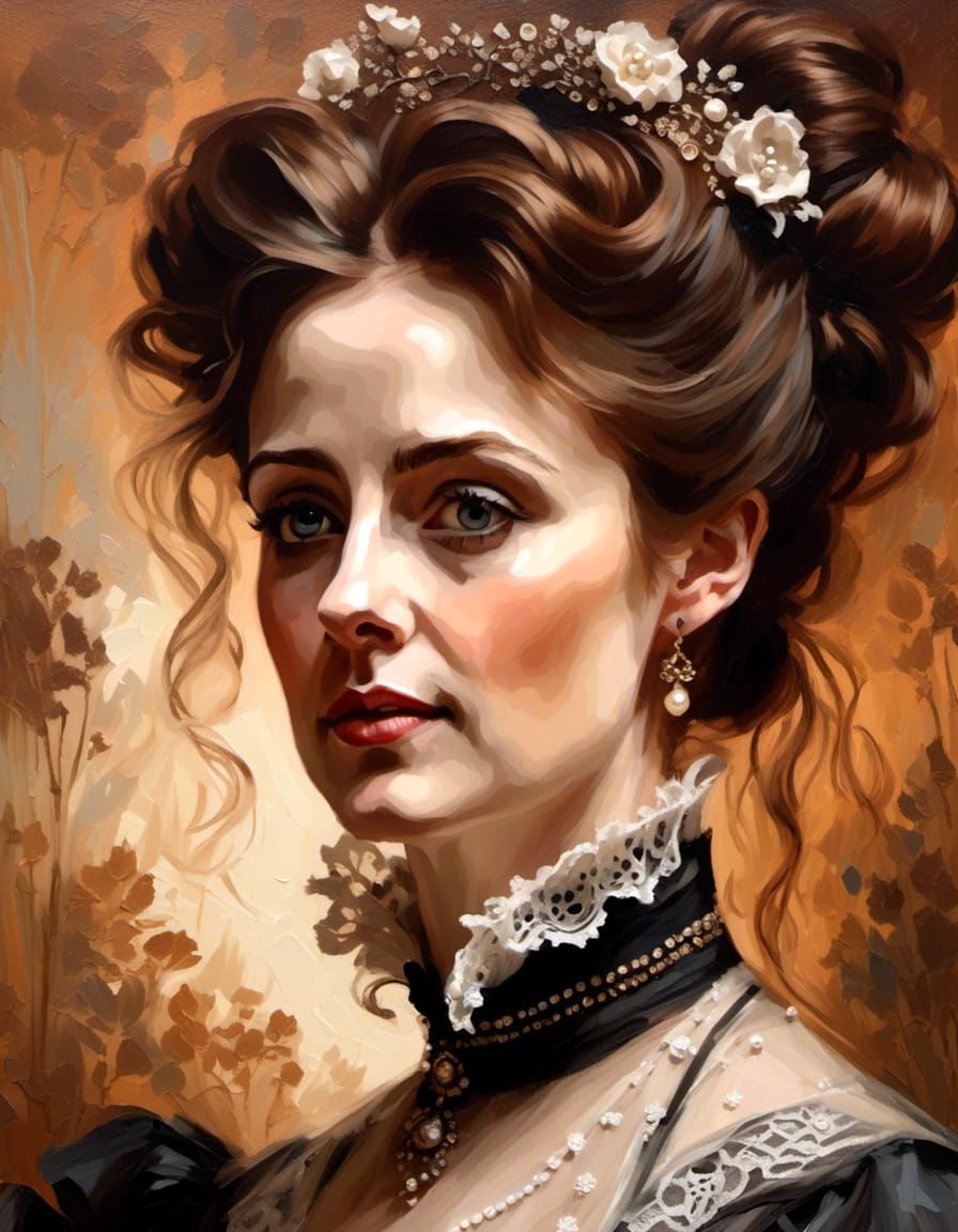 a portrait of a beautiful victorian woman