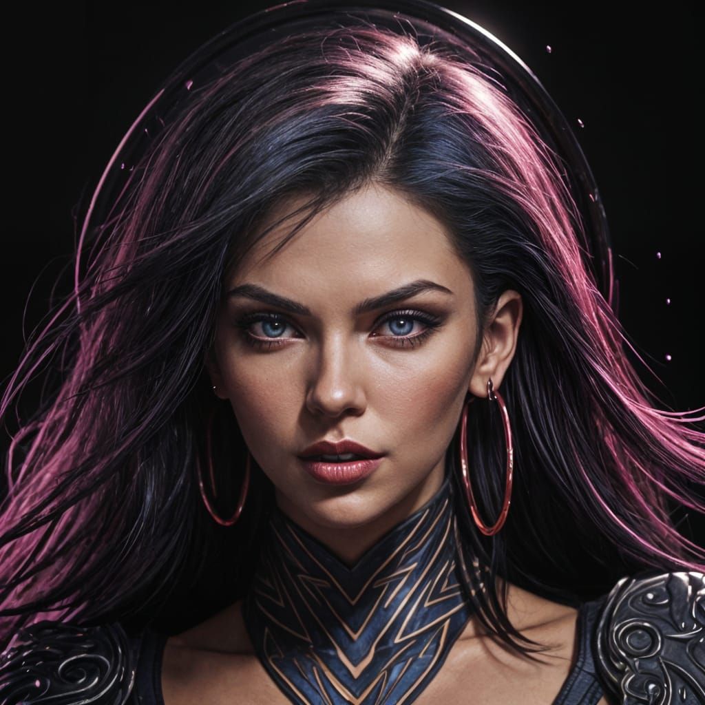 Eye-Catching Portrait of Natti Natasha in Splash Art Style