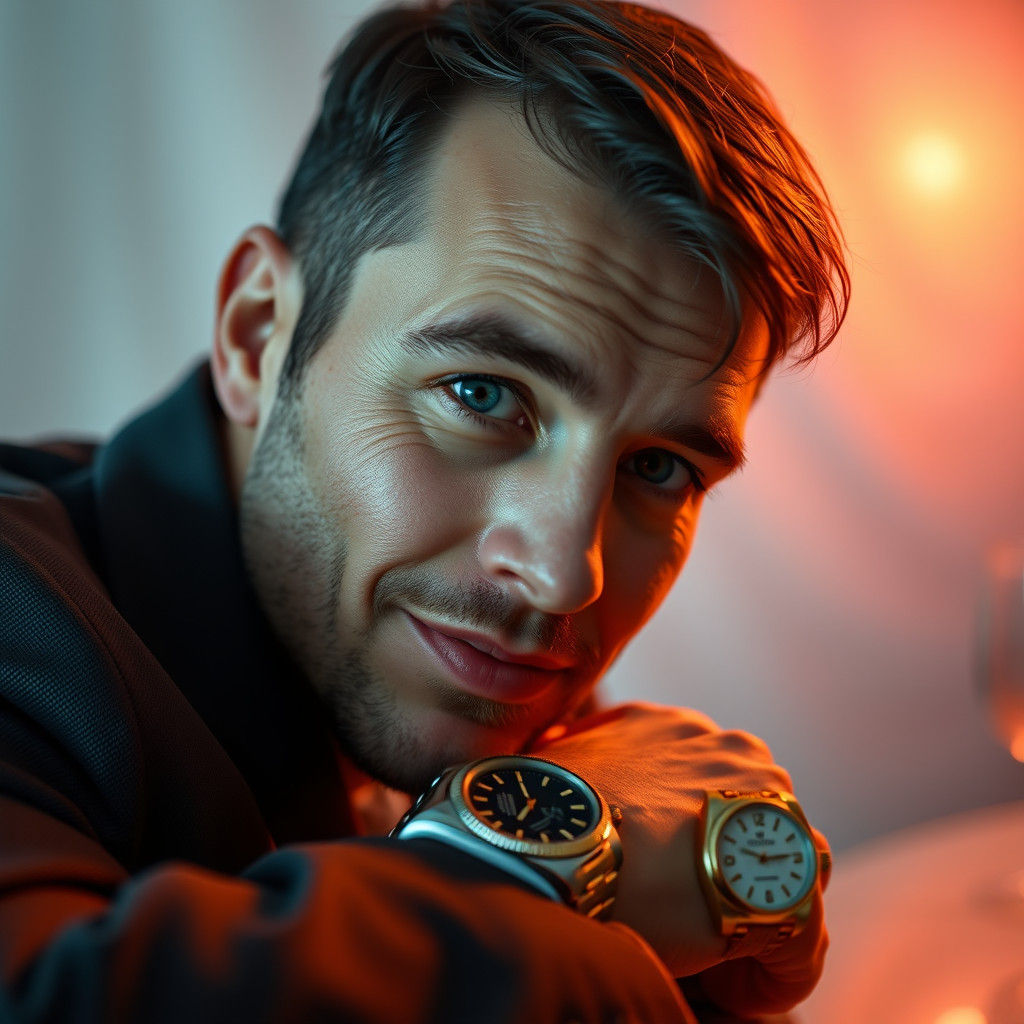 Italian Man with Blue Eyes in Elegant Suit