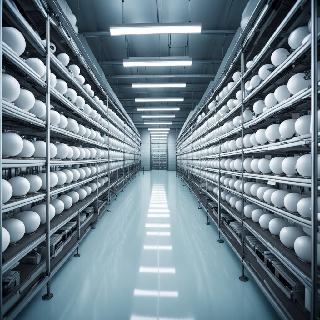 Futuristic Laboratory with Clone Incubation Tanks