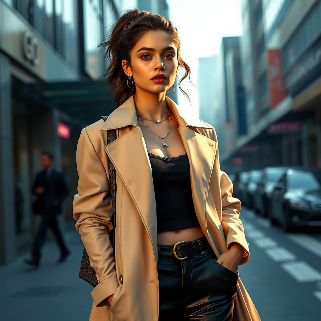 Alia Bhatt in Urban Setting, Realistic 3D Render