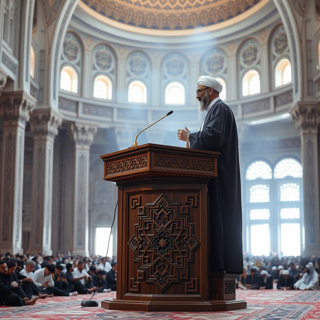 Al-Azhar Sheikh Delivers Sermon in Majestic Mosque