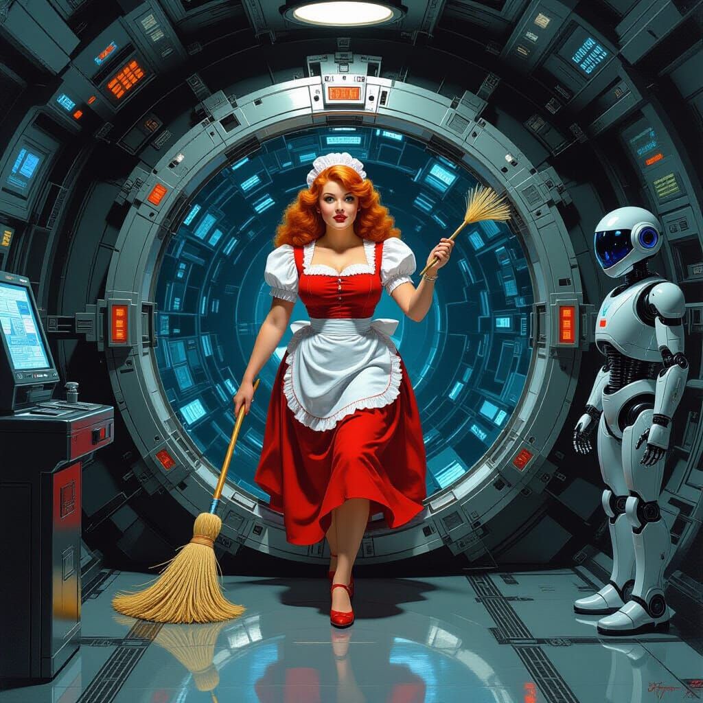 Housemaid Time Travels to Space Station: Gurney Style