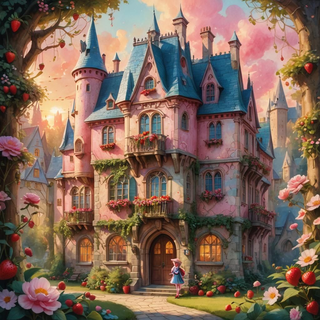Strawberry Shortcake at Hogwarts: Whimsical Fantasy Architec...