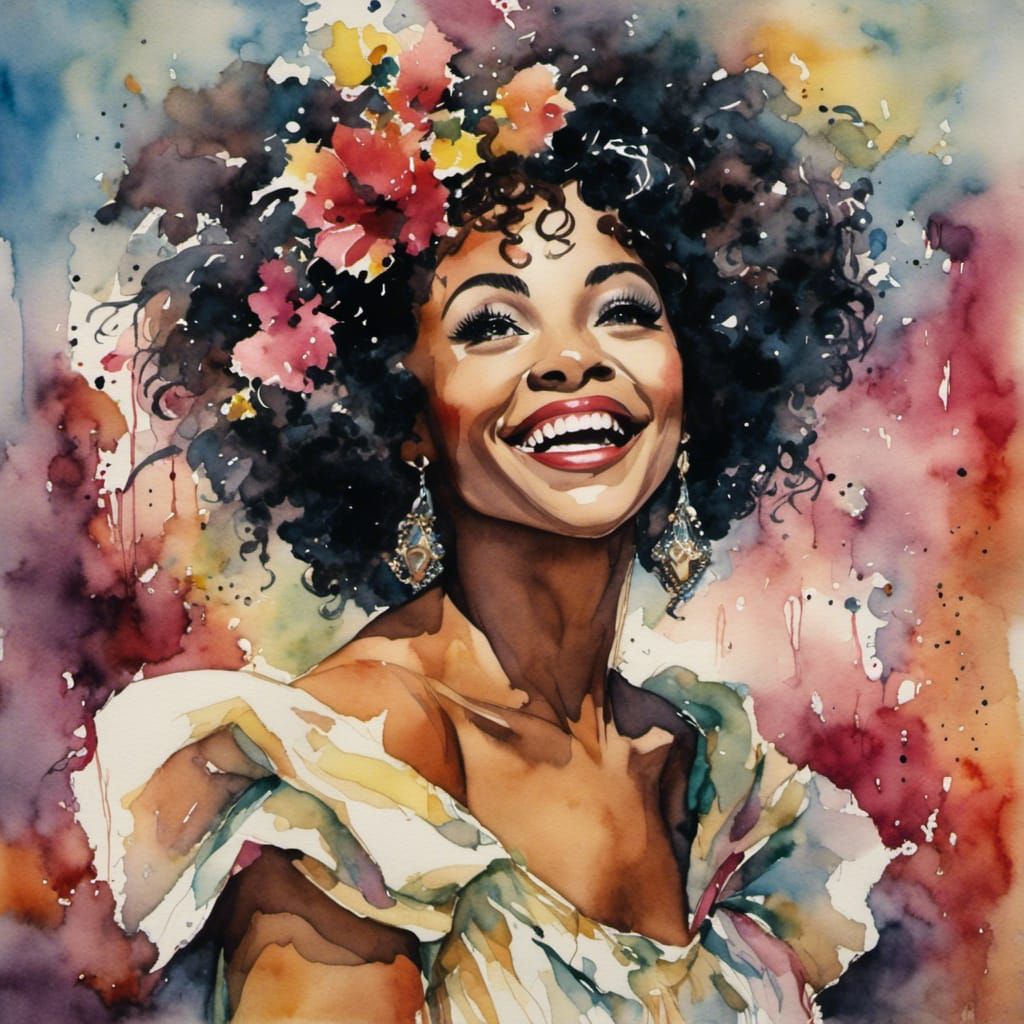 Dorothy Dandridge Watercolor Portrait
