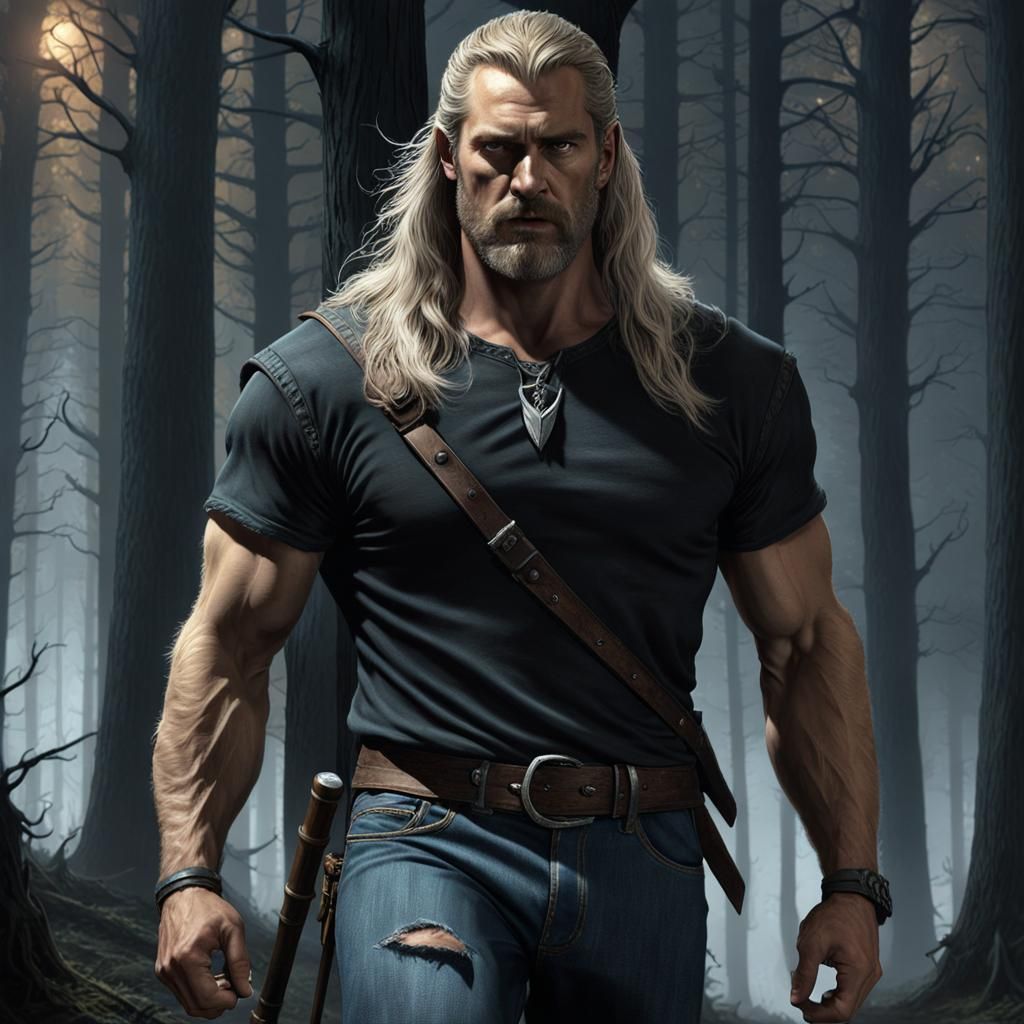 Viking Warrior in Eerie Forest, Dark Fantasy Concept