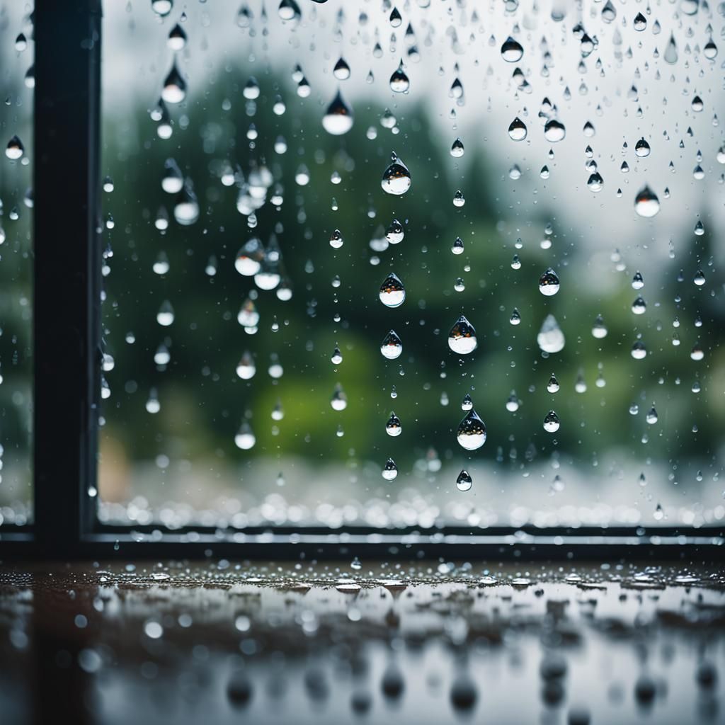 Raindrops on Window: Realistic Professional Photography
