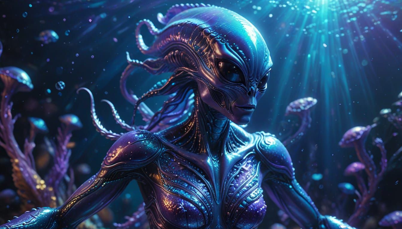 Alien Undersea Concept Art in 3D