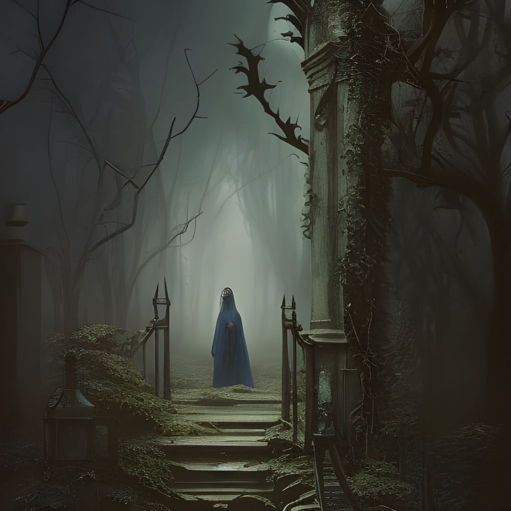Eerie Dark Victorian Haunted House in Matte Painting