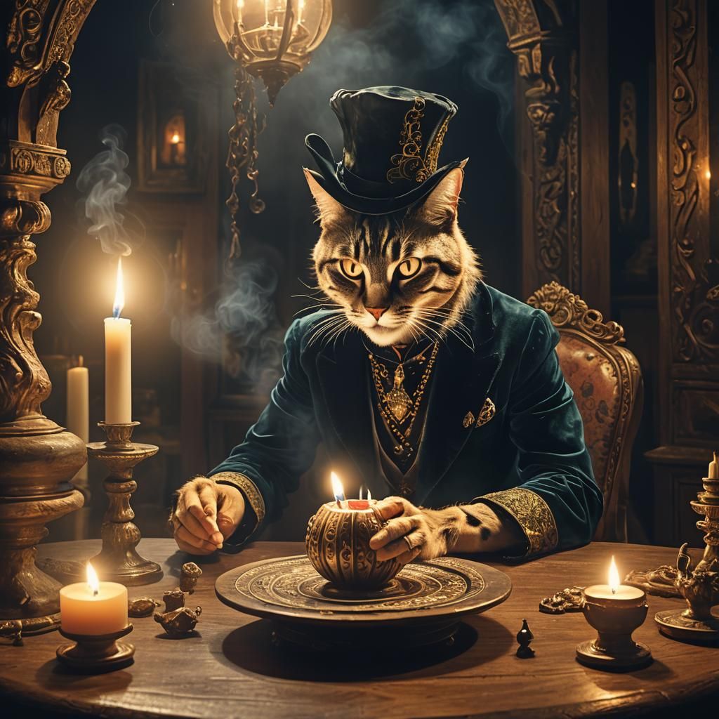 Fortune Teller in Dreamlike Surrealist Scene