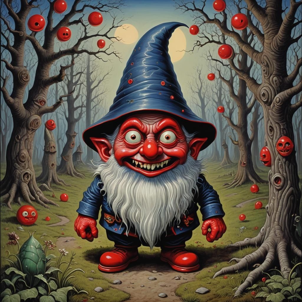 Vampire Gnome with Red Eyes in Renaissance Style