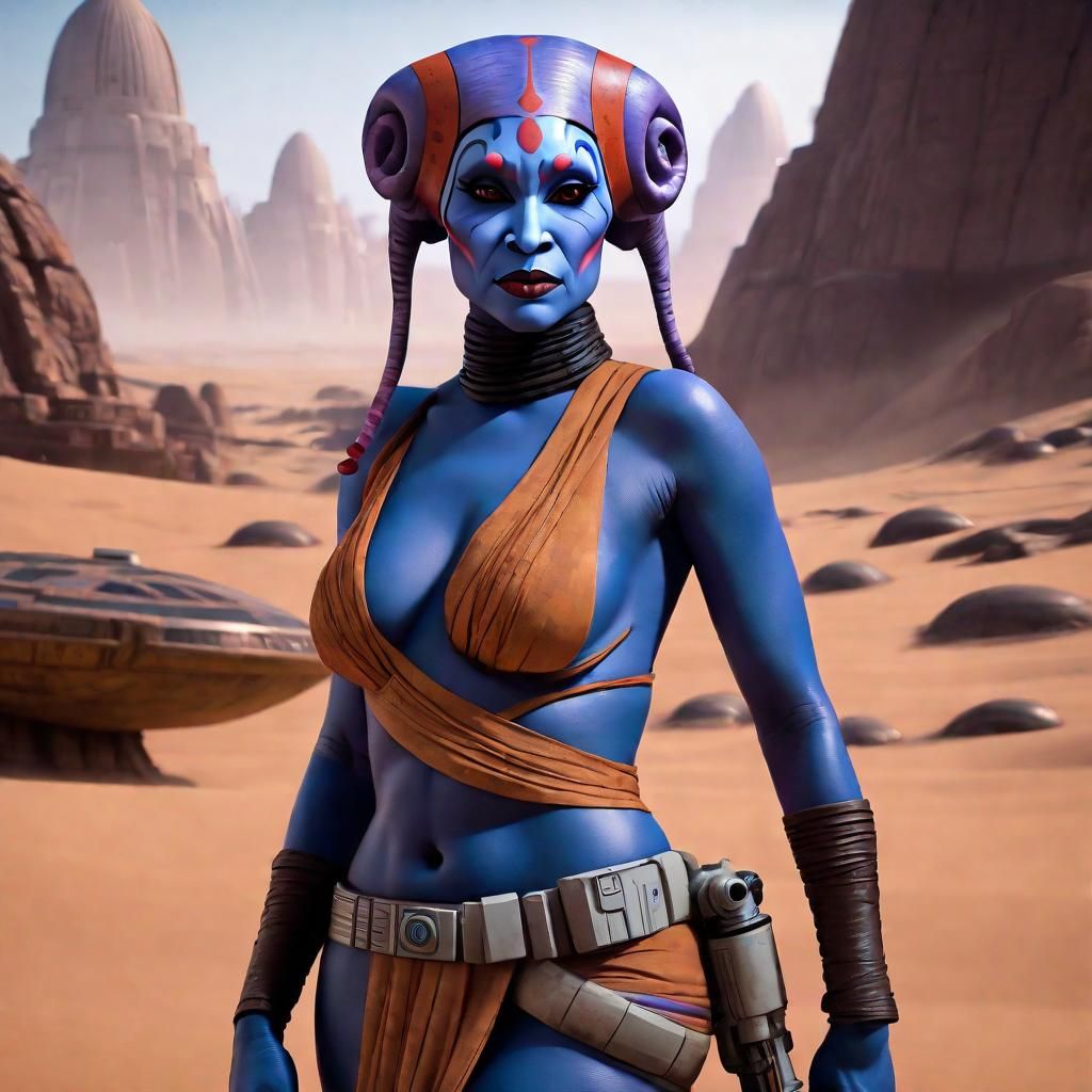 Beautiful Curvy Twi'lek in Detailed Matte Painting