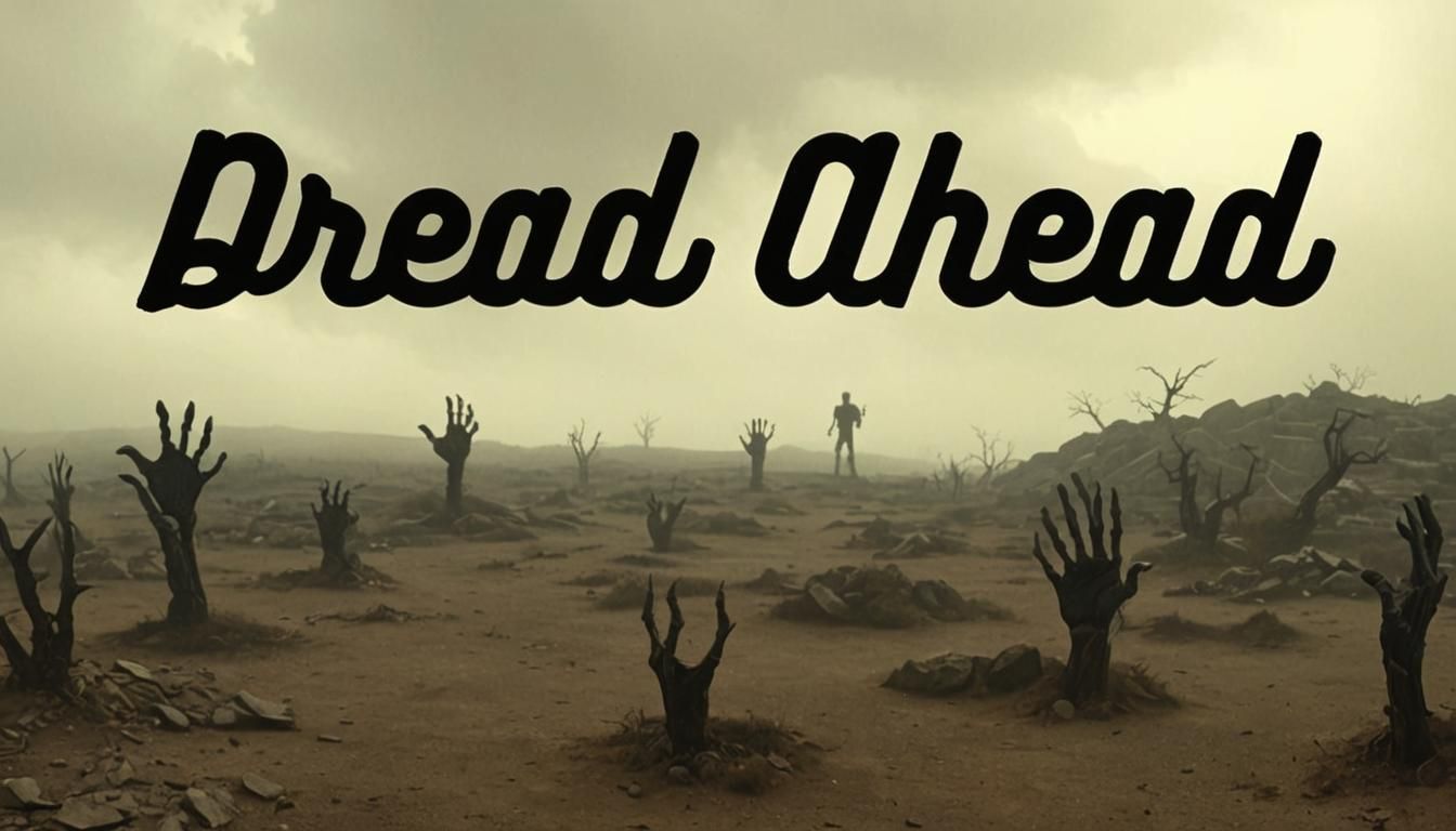 Gothic Fantasy: Skeletal Hands in Haunted Landscape