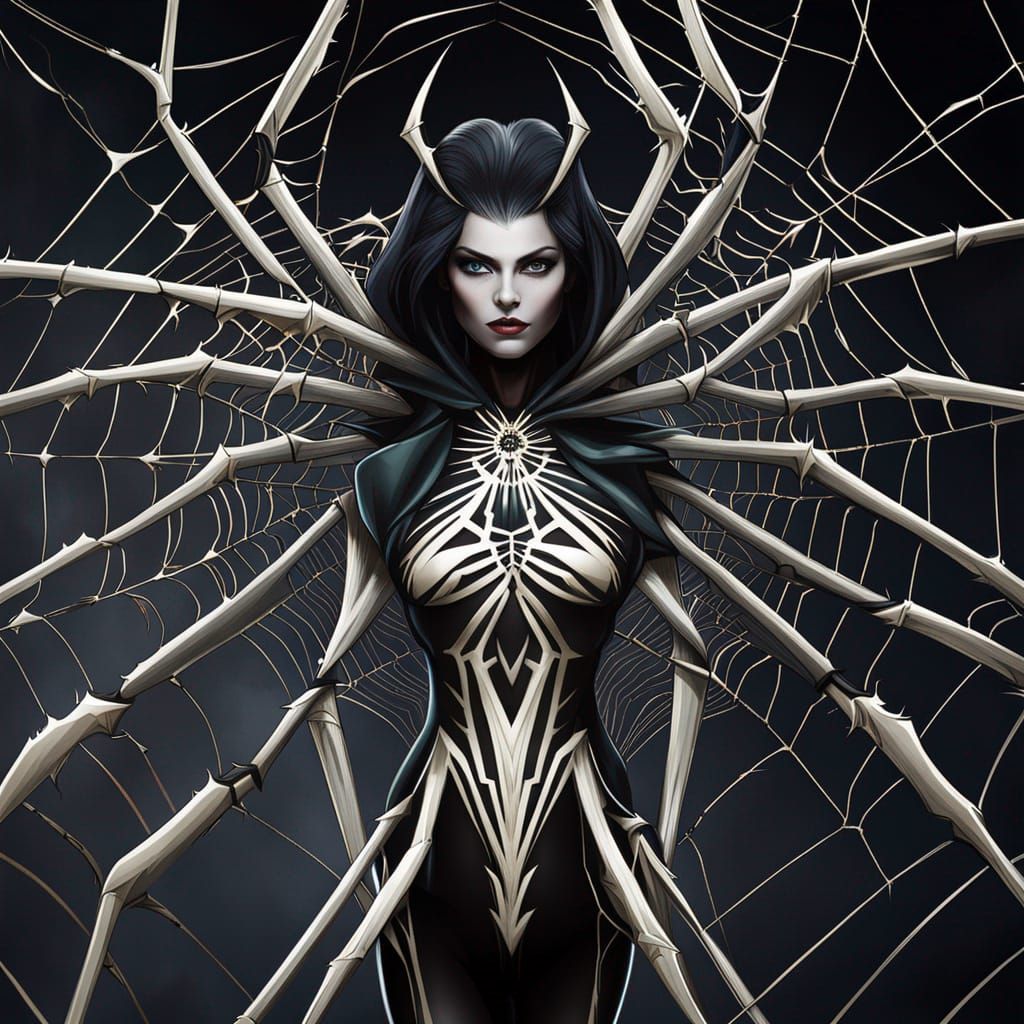 Realistic Spider Monster Woman in Forest