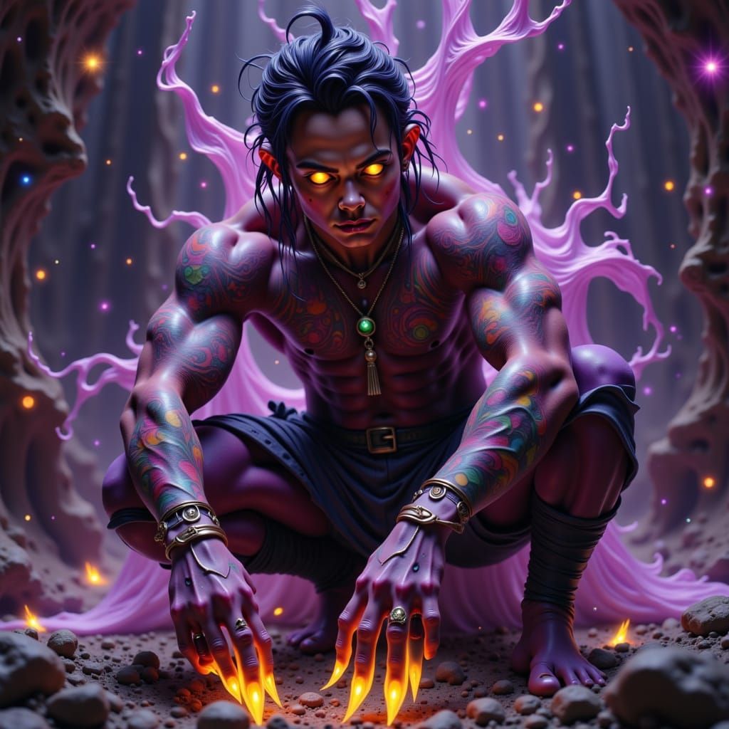 Fae Warrior in Dark Fantasy Style