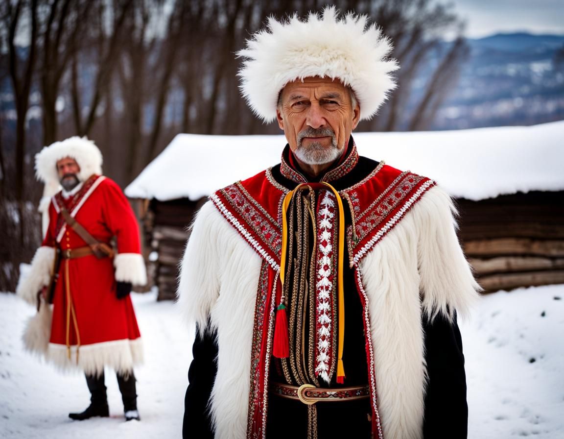 Hungarian Farsang Busójárás Celebration in Winter