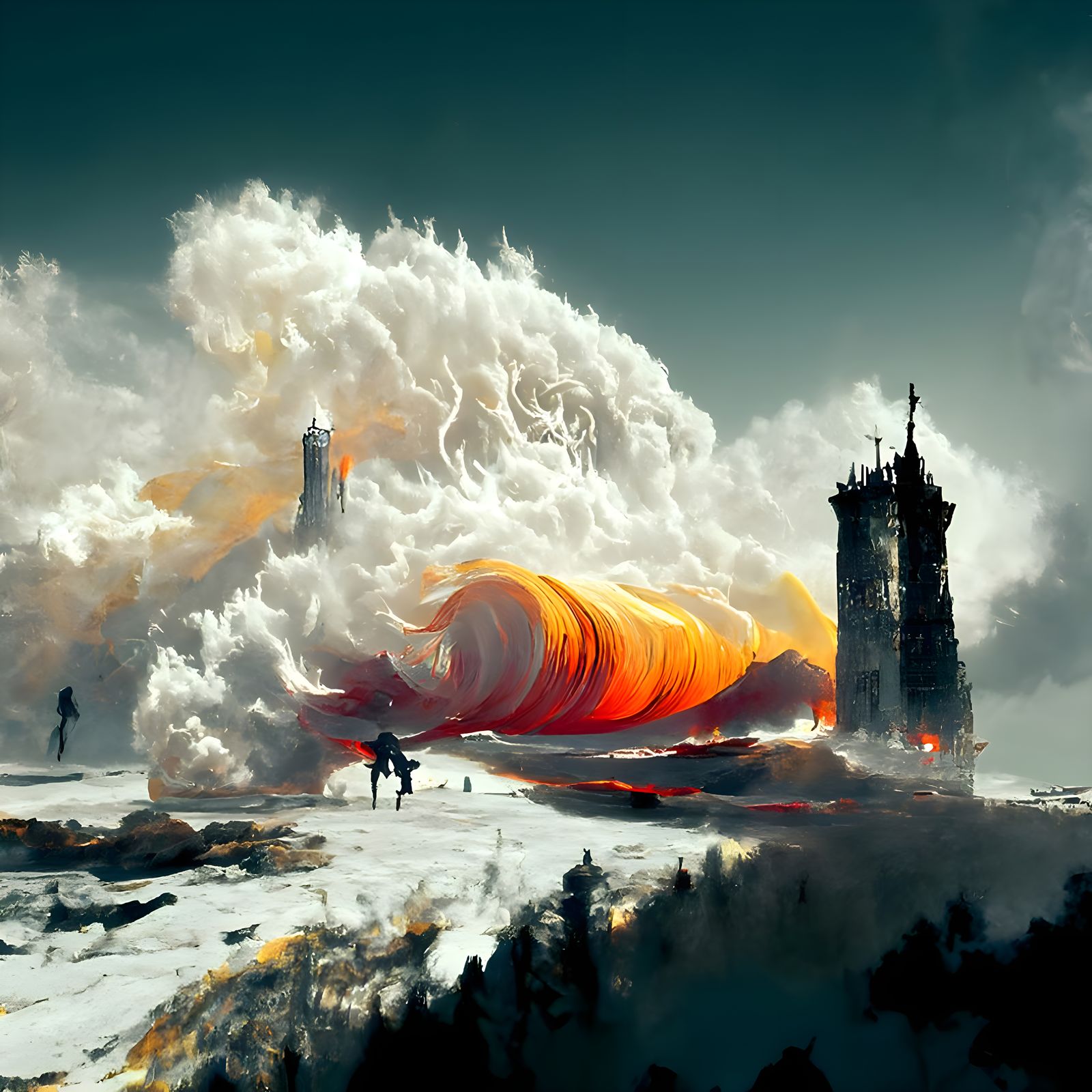 Flaming Tower Engulfed by Wave: Romanticism and Expressionis...