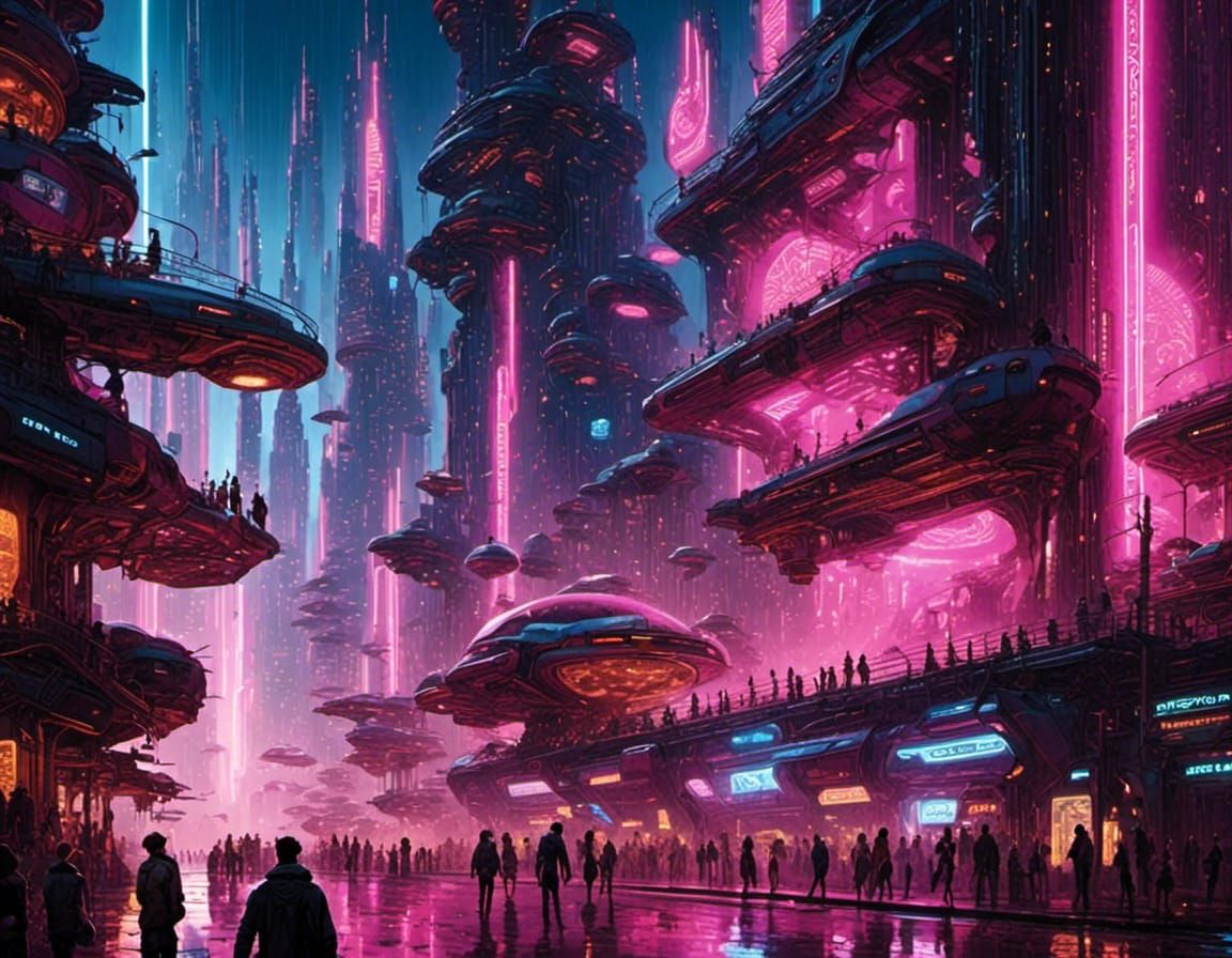 Futuristic Glass City on Ganymede in Digital Art