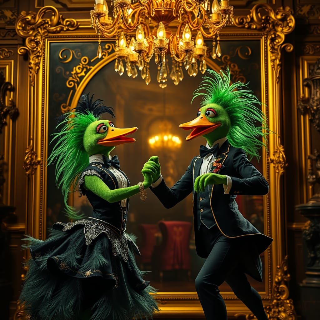 Baroque Monster Ducks Dance at Halloween Ball